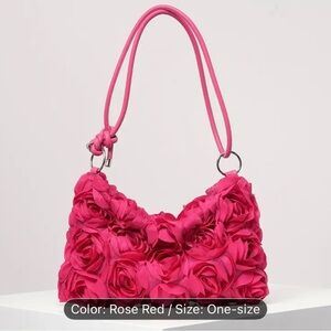 Rose Red Floral Women's Bag